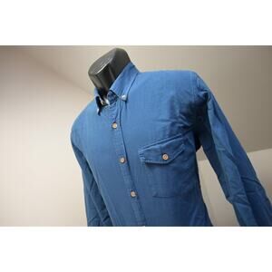 J Crew Dress Shirt Slim Fit Casual Button Up Long Sleeve Blue Mens Sz Medium